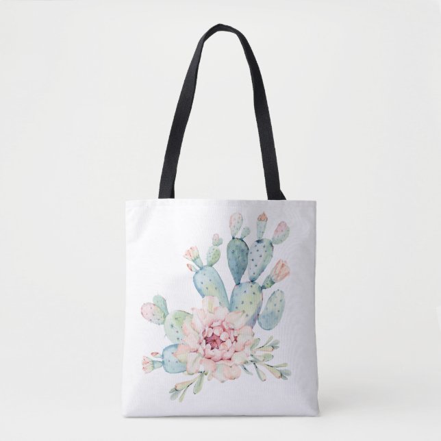 Tote Bag Impression de cactus à poires (Devant)