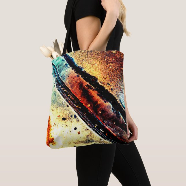 Tote Bag Impression de courbe de bus métal or (De près)