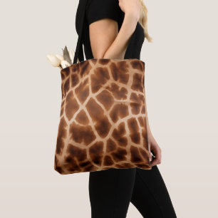 Tote Bag Impression de girafe Brown