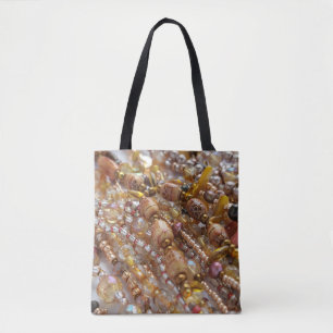 Tote Bag Impression de perles de tons Terre