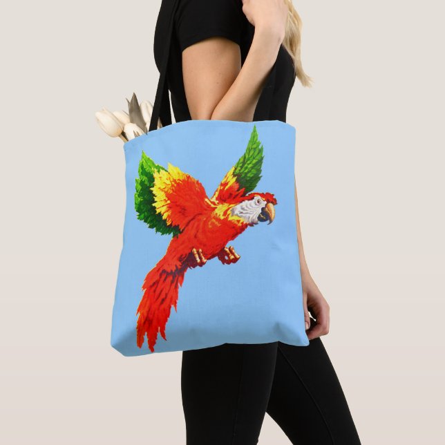 Tote Bag impression de perroquet volant (De près)