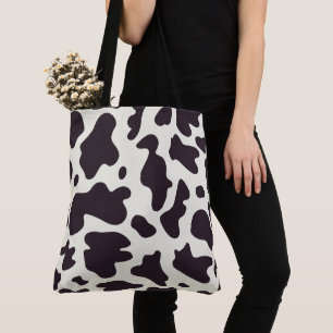 Tote Bag Impression de vache noire et blanche