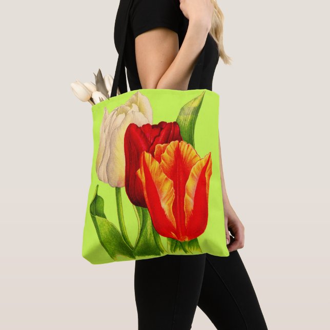 Tote Bag impression des tulipes (De près)