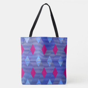 Tote Bag Impression diamant moderne du milieu du siècle, b
