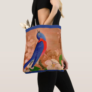 Tote Bag impression d'oiseau bleu de bonheur