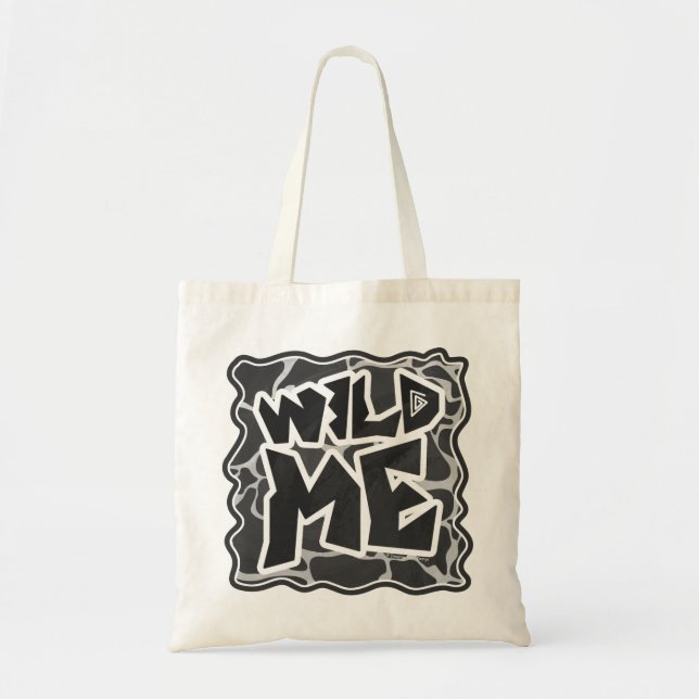 Tote Bag Impression Giraffe noir et gris clair (Devant)