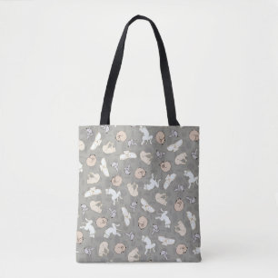 Tote Bag Impression inspirée de chien endormi en gris orang