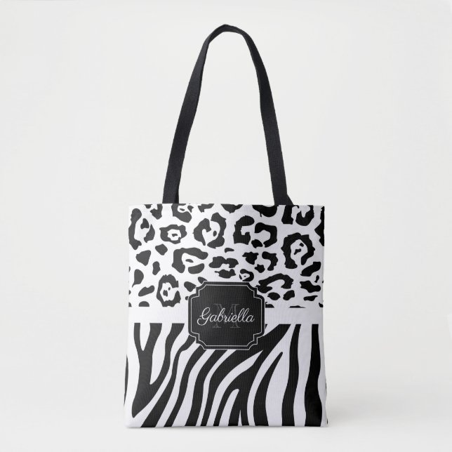Tote Bag Impression Lepard / Impression Zebra (Devant)