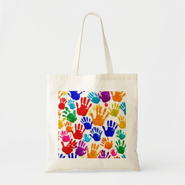 Tote Bag Impression manuelle colorée (Devant)
