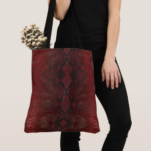 Tote Bag Impression Python rouge et noir