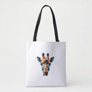 Tote Bag Impressionnisme coloré Style Giraffe Amoureux des 