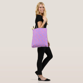 Tote Bag Imprimé Cerise Motif Cerise Rose Fille à l'Imprimé