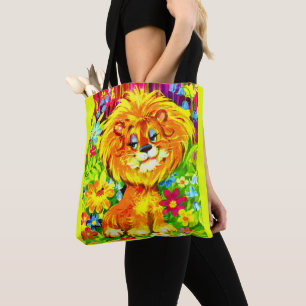 Tote Bag imprimé de lion