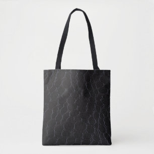 Tote Bag imprimé en cuir noir Faux  