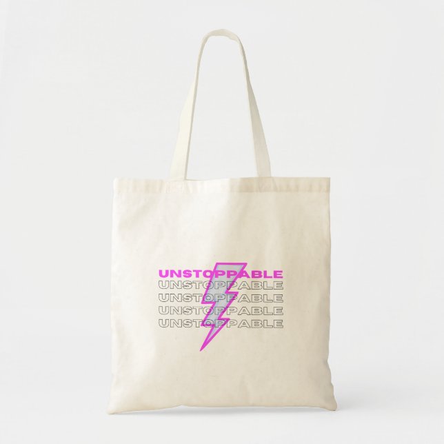 Tote Bag Inarrêtable, Motivant, Inspirant (Devant)