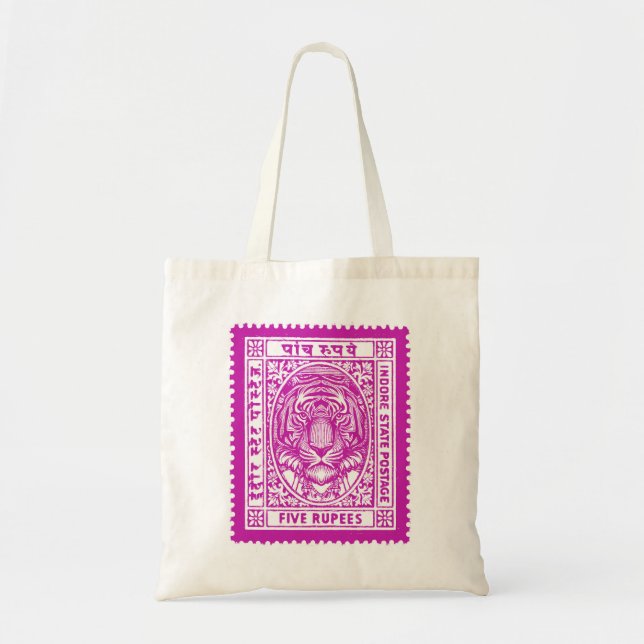 Tote Bag Inde : le design des timbres, le tigre d'acier (Devant)