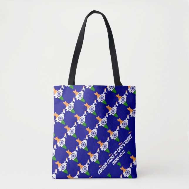 Tote Bag INDIA FLAG Christian Isaiah CUSTOM (Devant)