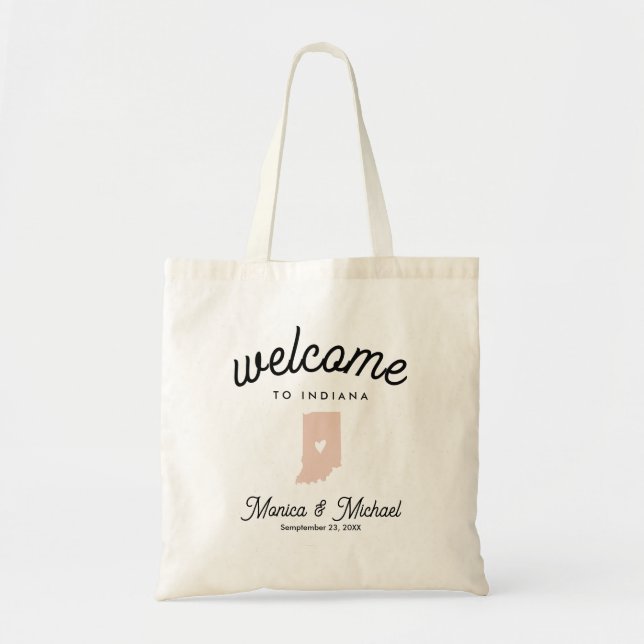 Tote Bag INDIANA State Destination Mariage N'IMPORTE QUELLE (Devant)
