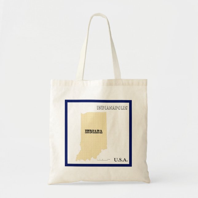 Tote Bag - Indiana State Map with City (Devant)