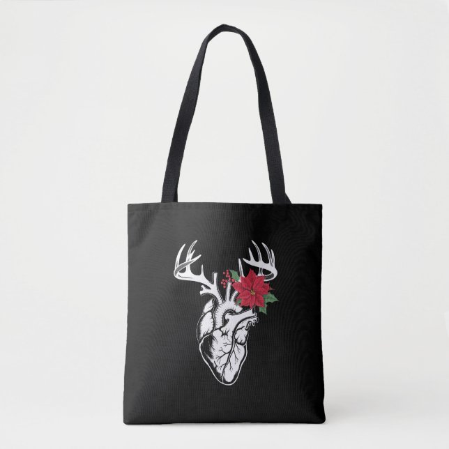 Tote Bag Infirmière Anatomie du coeur Reindeer Coeur Labora (Devant)