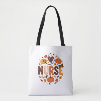 Tote Bag Infirmière automnale - Aquarelle mignonne et color