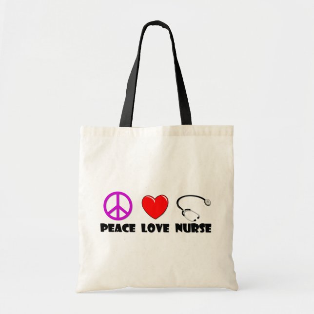 Tote Bag Infirmière d'amour de paix (Devant)