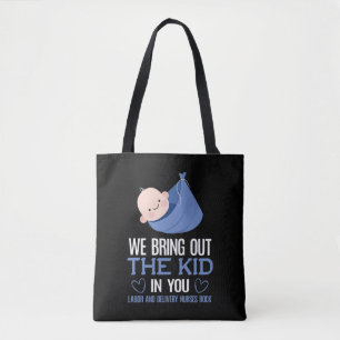 Tote Bag Infirmière de la main-d'oeuvre Cute Doula Midwife 
