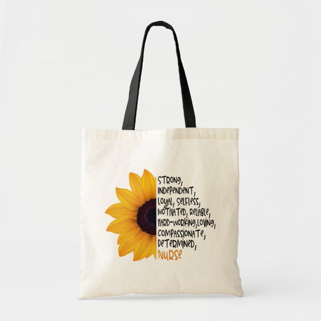Tote Bag Infirmière Définition Sunflower jaune Travailleur  (Devant)
