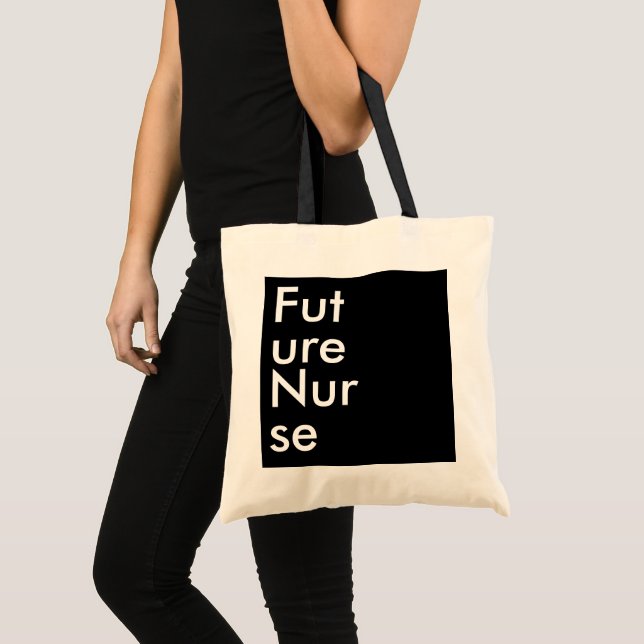 Tote Bag Infirmière du futur carré noir (Devant (produit))
