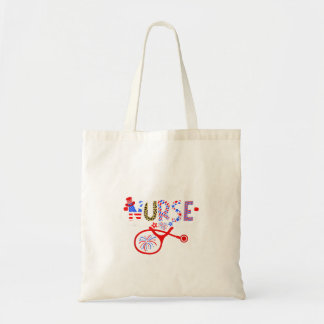 Tote Bag Infirmière gériatrique Usa Stethoscope Drapeau amé