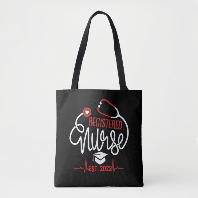 Tote Bag Infirmière inscrite Est 2022 Infirmière infirmière (Devant)