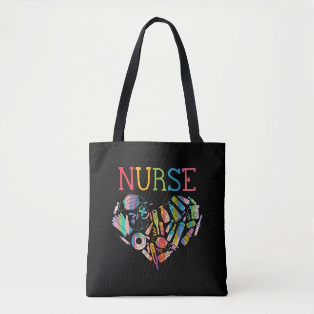 Tote Bag Infirmière Love Infirmière Étudiante RN Merci de v (Devant)