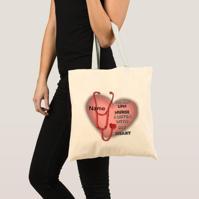 Tote Bag Infirmière LPN du Coeur Rouge (Devant (produit))