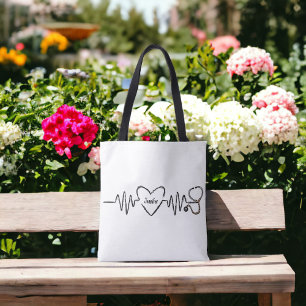Tote Bag Infirmière Médicale Docteur sur mesure Coeur-batte