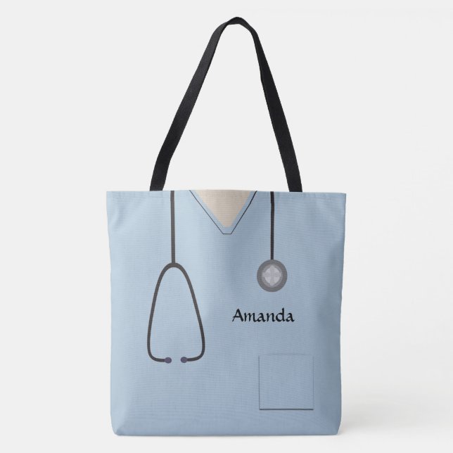 Tote Bag Infirmière Médicale Scrubs Light Blue AOPLT (Devant)