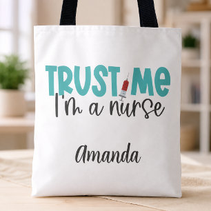 Tote Bag Infirmière Personnalisée Drôle Fais-moi Confiance
