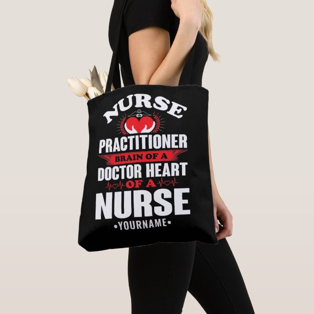 Tote Bag Infirmière Praticien Cerveau D'Un Docteur Coeur De (De près)