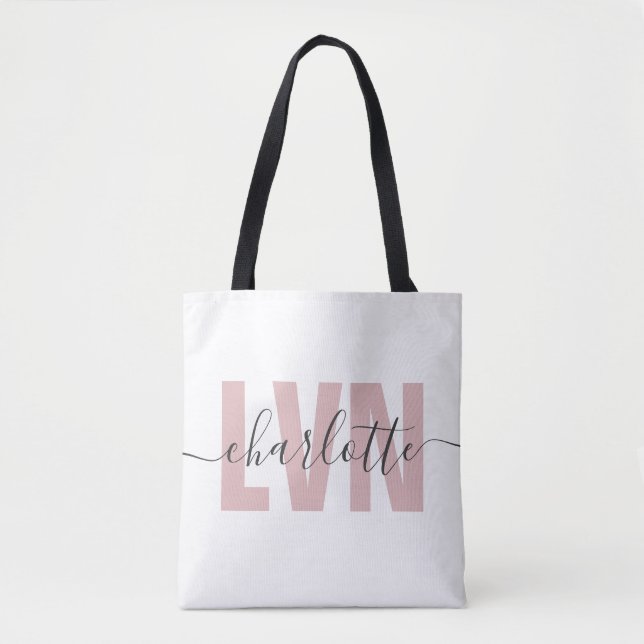 Tote Bag Infirmière professionnelle Chic LVN personnalisée (Devant)