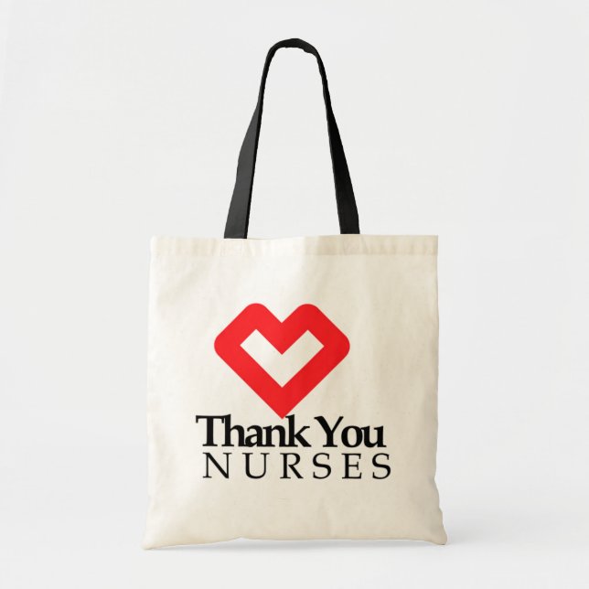 Tote Bag Infirmières Mercis | Coeur rouge (Devant)