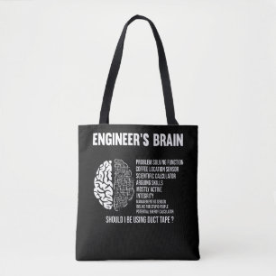 Tote Bag Ingénierie drôle Humour Ingénieur Cerveau Plais