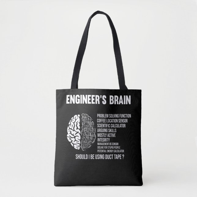 Tote Bag Ingénierie drôle Humour Ingénieur Cerveau Plaisant (Devant)