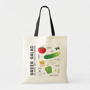 Tote Bag Ingrédients de salade grecs - Un goût de soleil