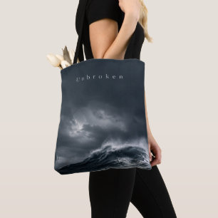 Tote Bag Ininterrompu - Citation esthétique d'océan tempétu