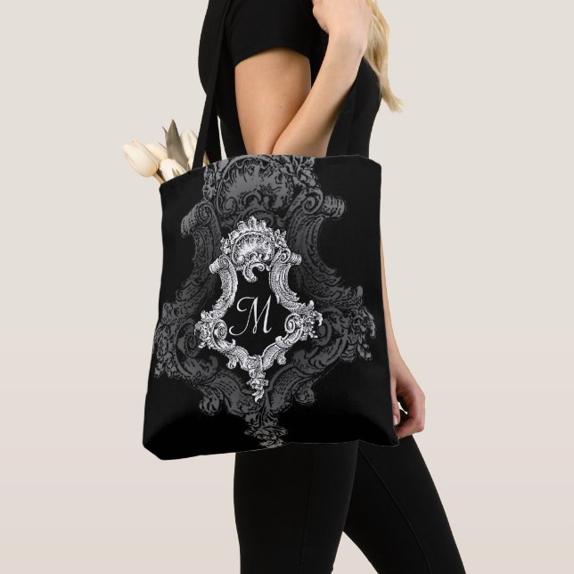 Tote Bag Initiale de monogramme personnalisée (De près)