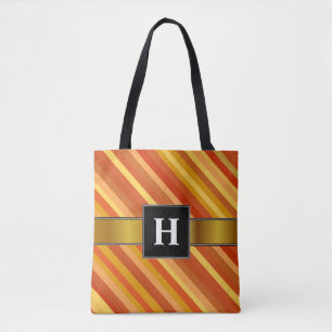 Tote Bag Initiale ; Motif coloré Poisson rouge-Inspiré de