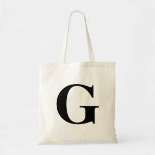 Tote Bag Initiale noire moderne