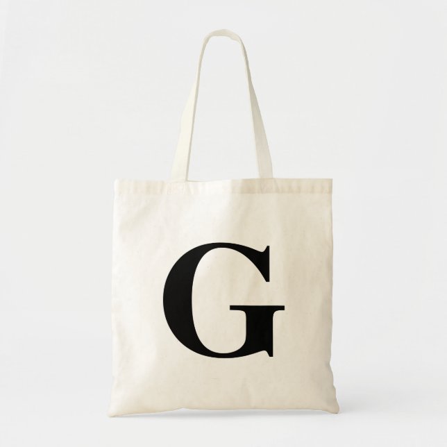 Tote Bag Initiale noire moderne (Devant)