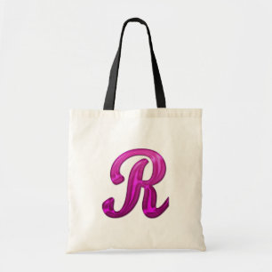 Tote Bag Initiale scintillante rose - R