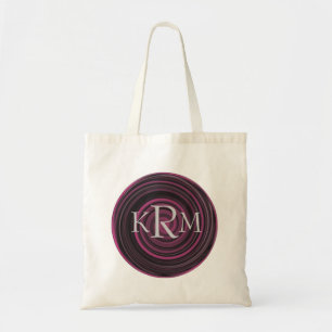 Tote Bag Initiales de monogramme personnalisées avec tourbi