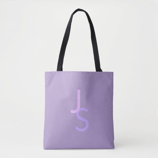 Tote Bag Initiales monogrammes à chevauchement moderne | Po (Devant)